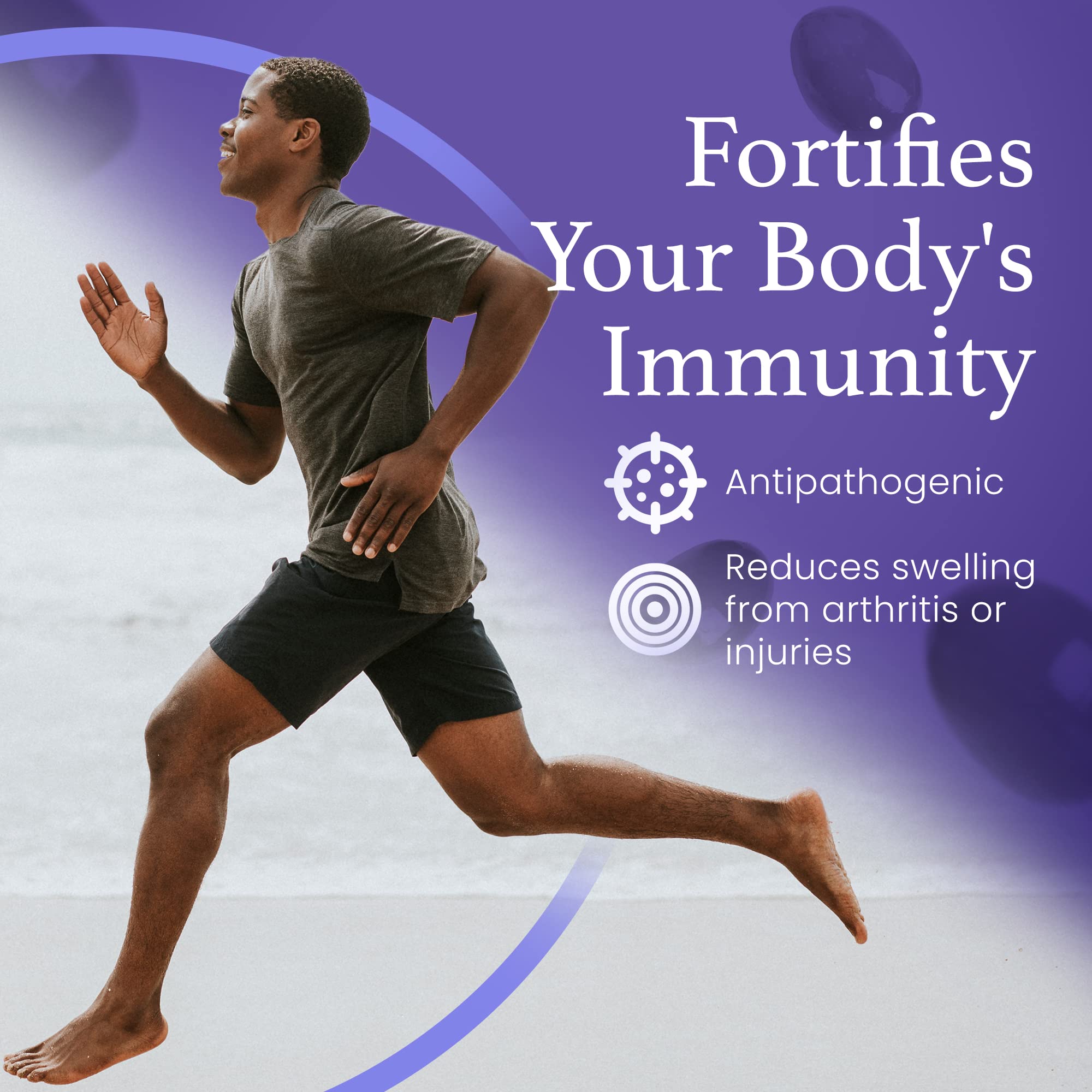 C60 Evo ESS60 olive oil bottle emphasizing antioxidant-rich immune support.