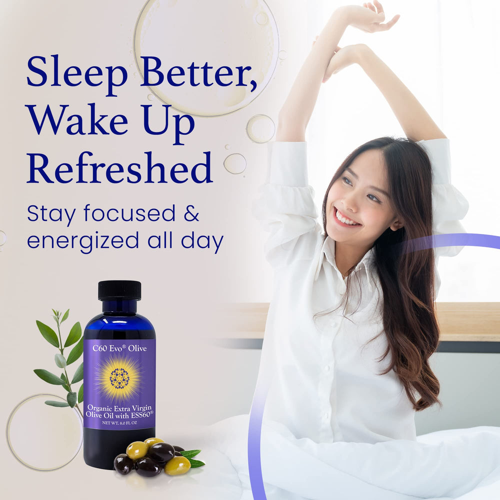 C60 Evo night scene promoting restful evenings with natural sleep aid.