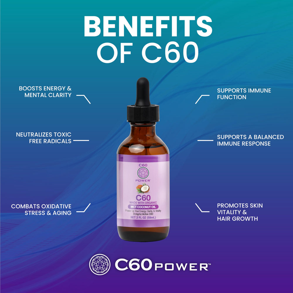 Pour-ready C60 Purple Power in MCT oil showing smooth texture and quick absorption.