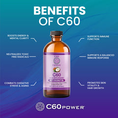 Pouring C60 Purple Power oil into glass for morning routine.