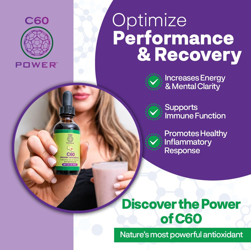 C60 Purple Power pouring into water for easy daily energy boost.