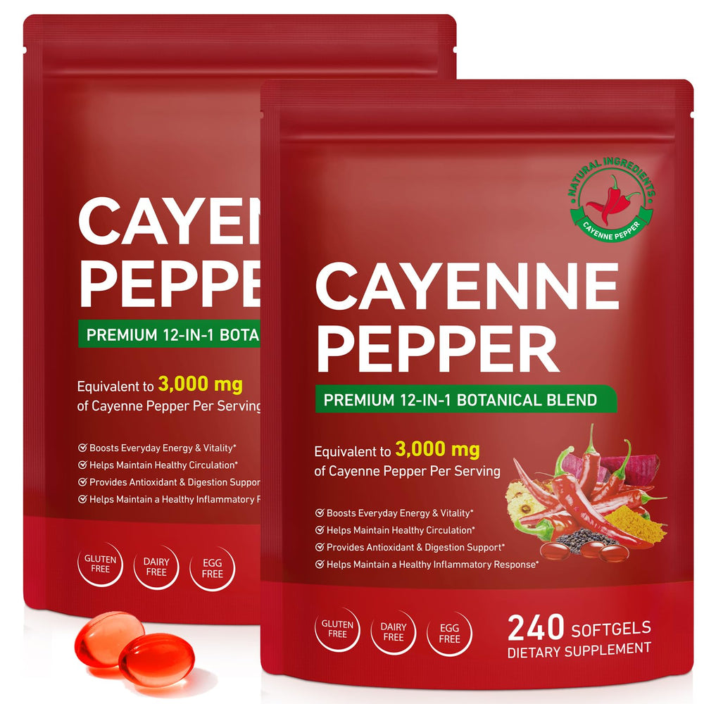 Cacukn Cayenne Capsules 2-pack bottle front for everyday vitality support