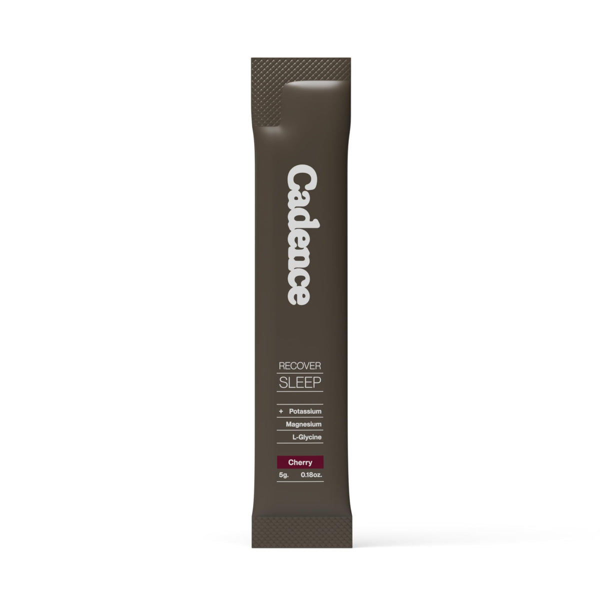Cadence Recover Sleep Cherry packaging shows a clean ingredient list for nightly use