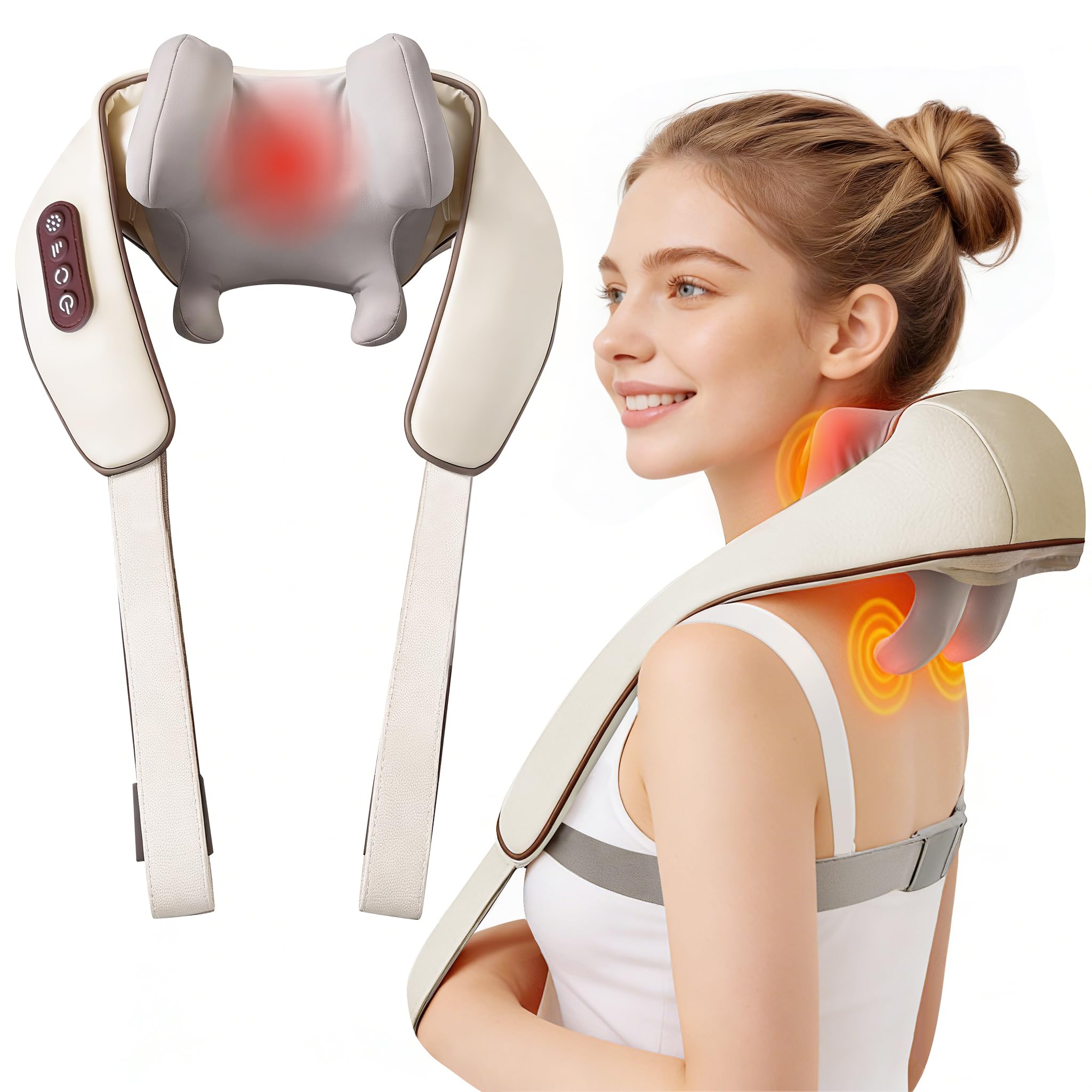 Caelgrata cordless shiatsu massager neck-shoulder: soothe tense muscles anywhere.