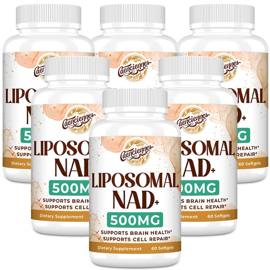 Caenciennes Liposomal NAD+ 500 mg softgels for enhanced cellular energy support.