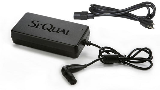 Caire Eclipse 5 AC power supply powering the concentrator and recharging batteries at home.