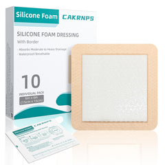 CAKRNPS silicone foam dressing 6x6 front view showing large wound coverage