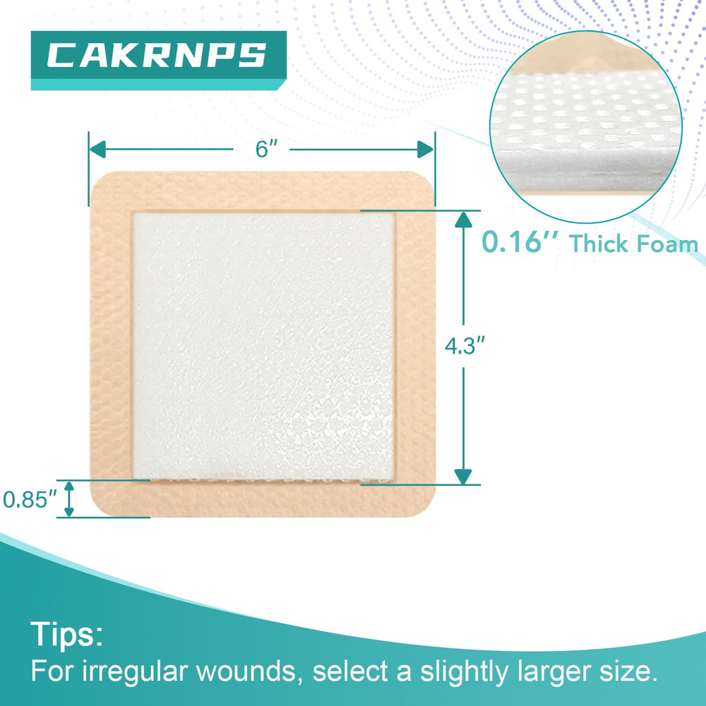 CAKRNPS silicone foam dressing adhesive border close-up highlighting border