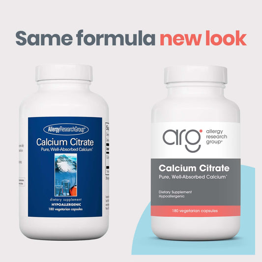 Calcium Citrate 180 capsules close-up suggests convenient daily dosing and supplement routine.