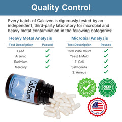 Calciven bottle open with capsules ready for daily use in a routine.