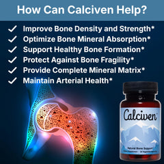 Calciven capsules vitamin D3 and K2 shown to support mineral absorption.