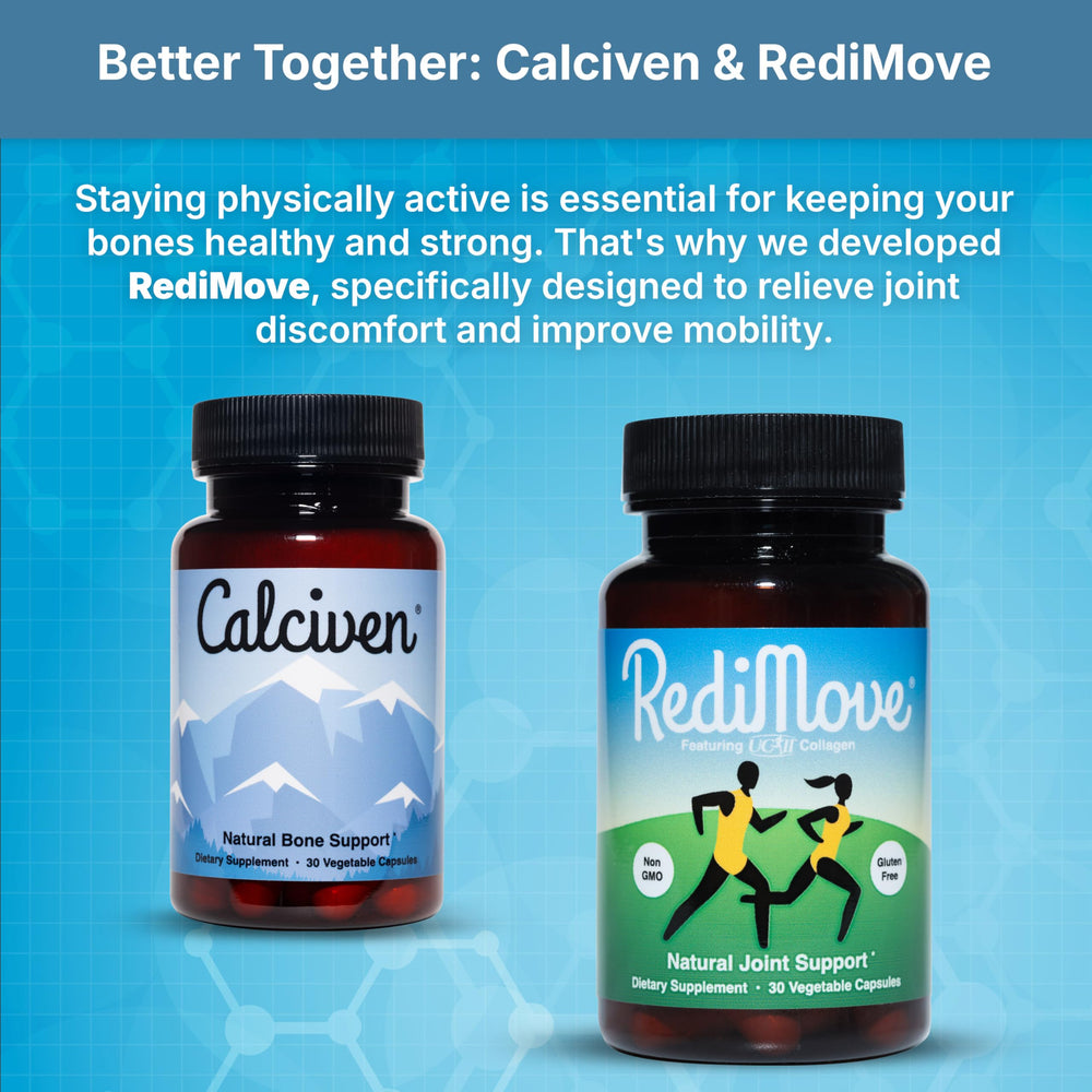 Lifestyle scene of a person incorporating Calciven into a daily wellness routine.