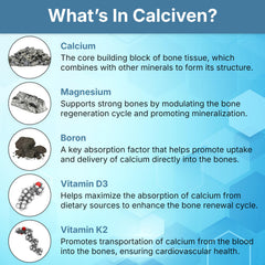 Calciven gluten-free vegetarian formula packaging on a clean background.