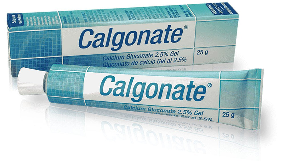 Calgonate calcium gluconate gel 25g tube for HF exposure first aid, easy to apply.