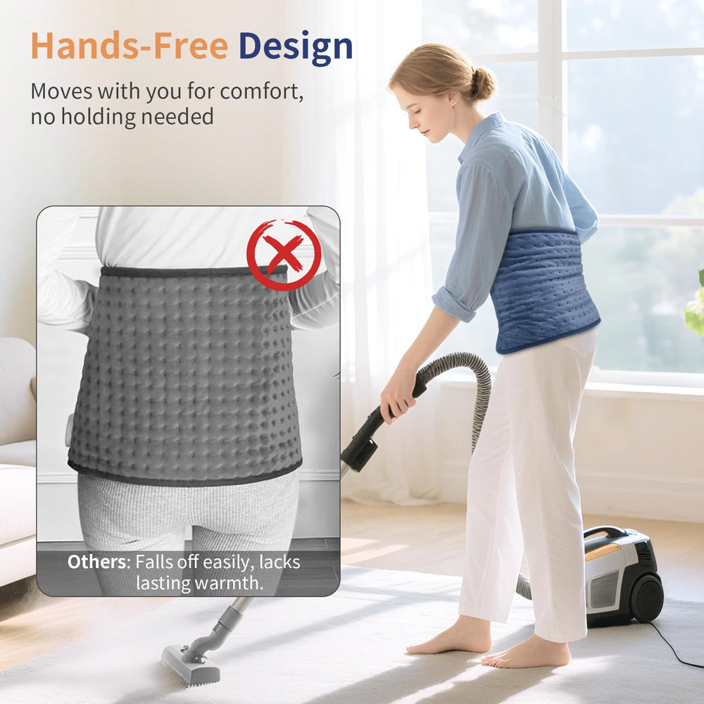 Calido heating pad shows 6 heat levels for customizable warmth.