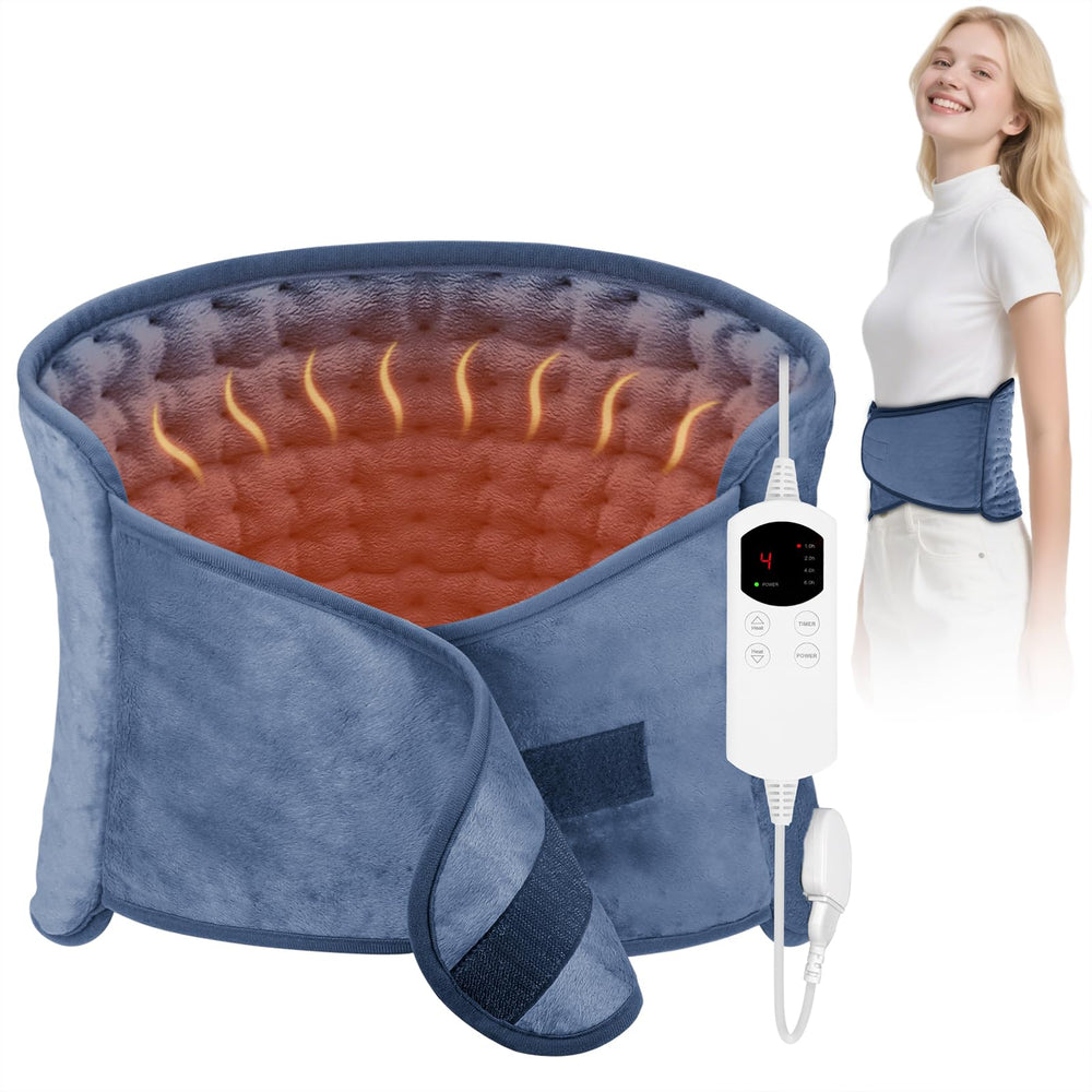 Calido heating pad back heat for fast relief during cramps or stiffness.