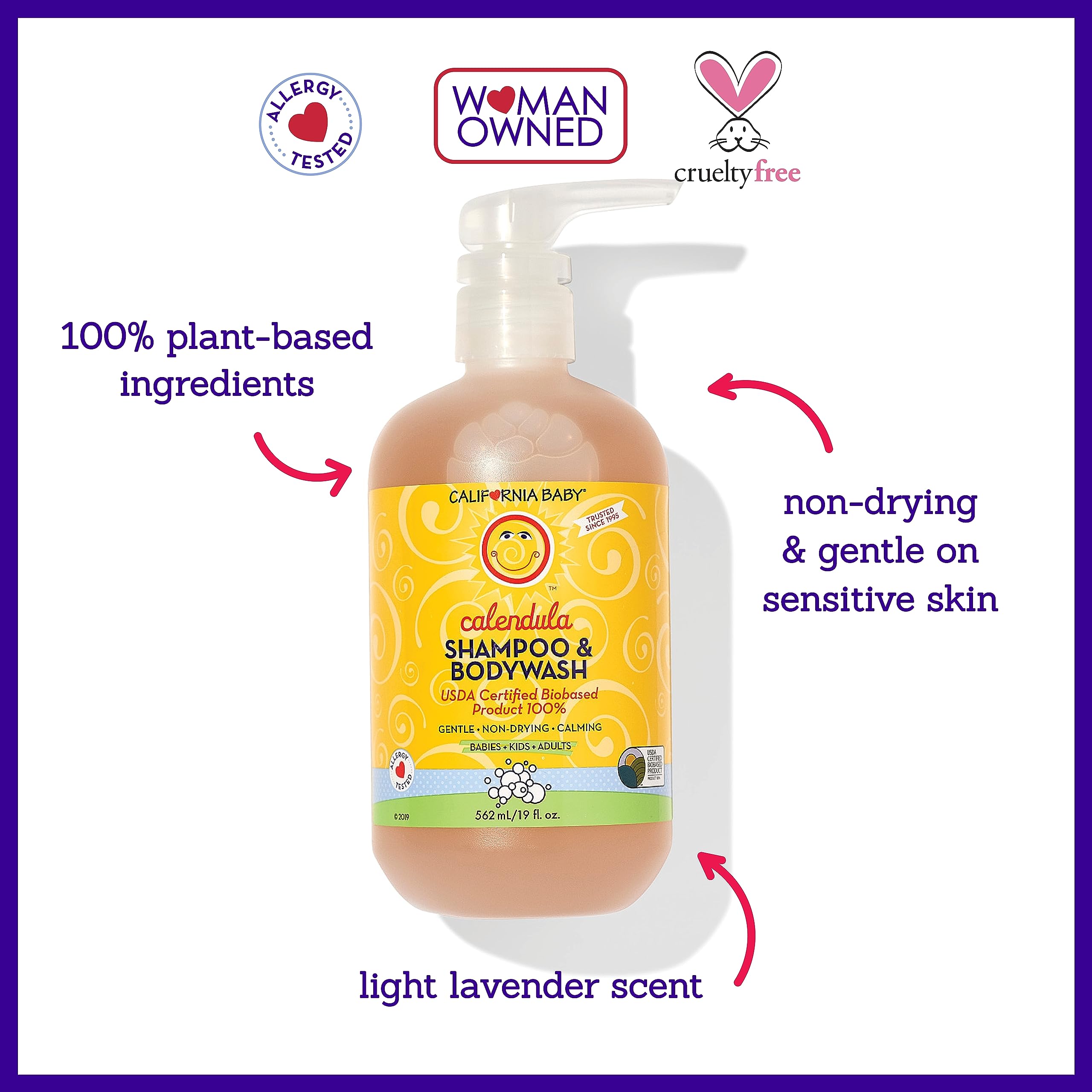 California Baby Calendula Body Wash bottle for gentle daily cleansing.