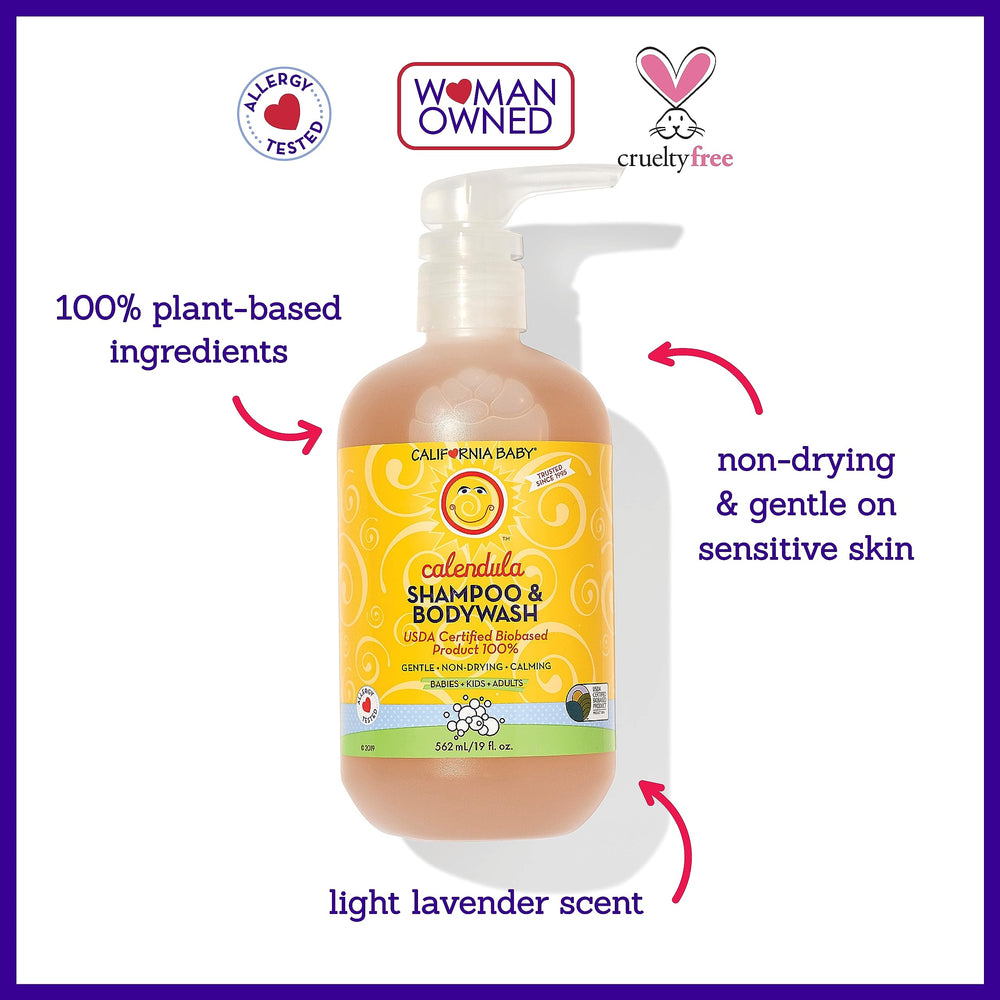 California Baby Calendula Body Wash bottle for gentle daily cleansing.