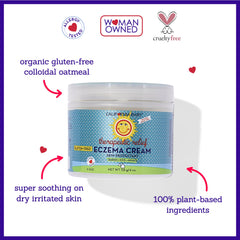 California Baby eczema cream features aloe vera gel for calm skin.