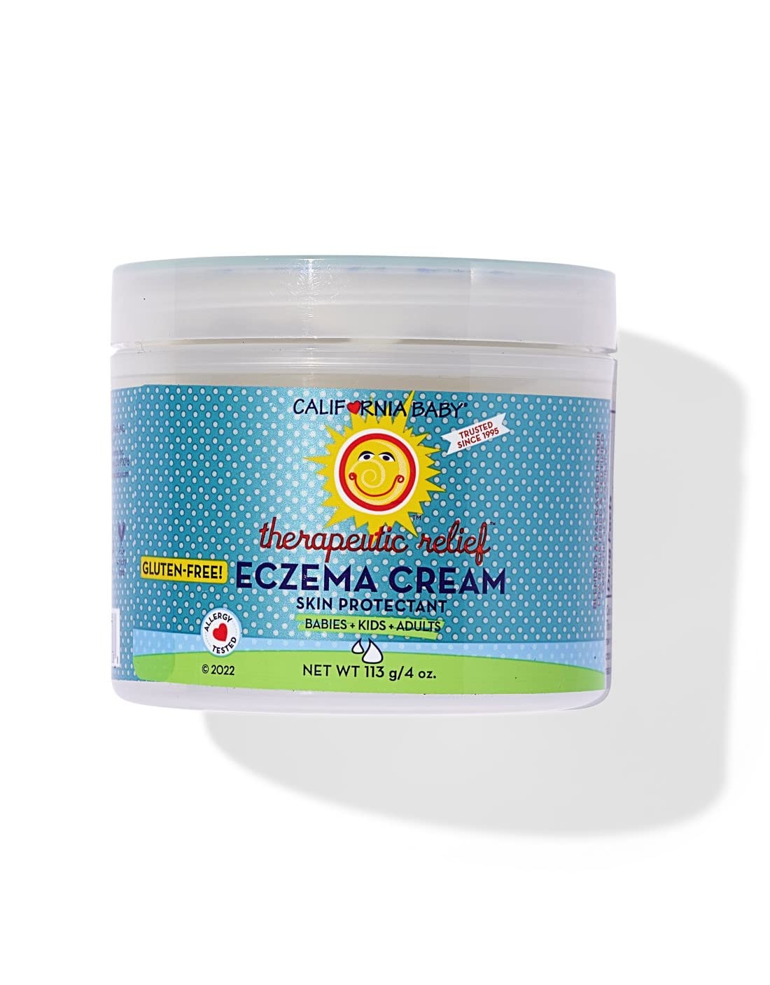 California Baby eczema cream tube being applied for gentle relief.