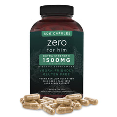 California Basics fiber supplement bottle close-up for daily digestion support with vegan capsules.