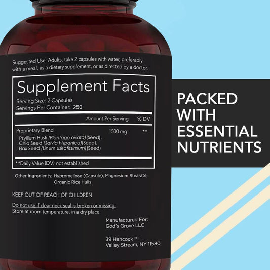 California Basics vegan fiber capsules for men support regularity when taken with water.