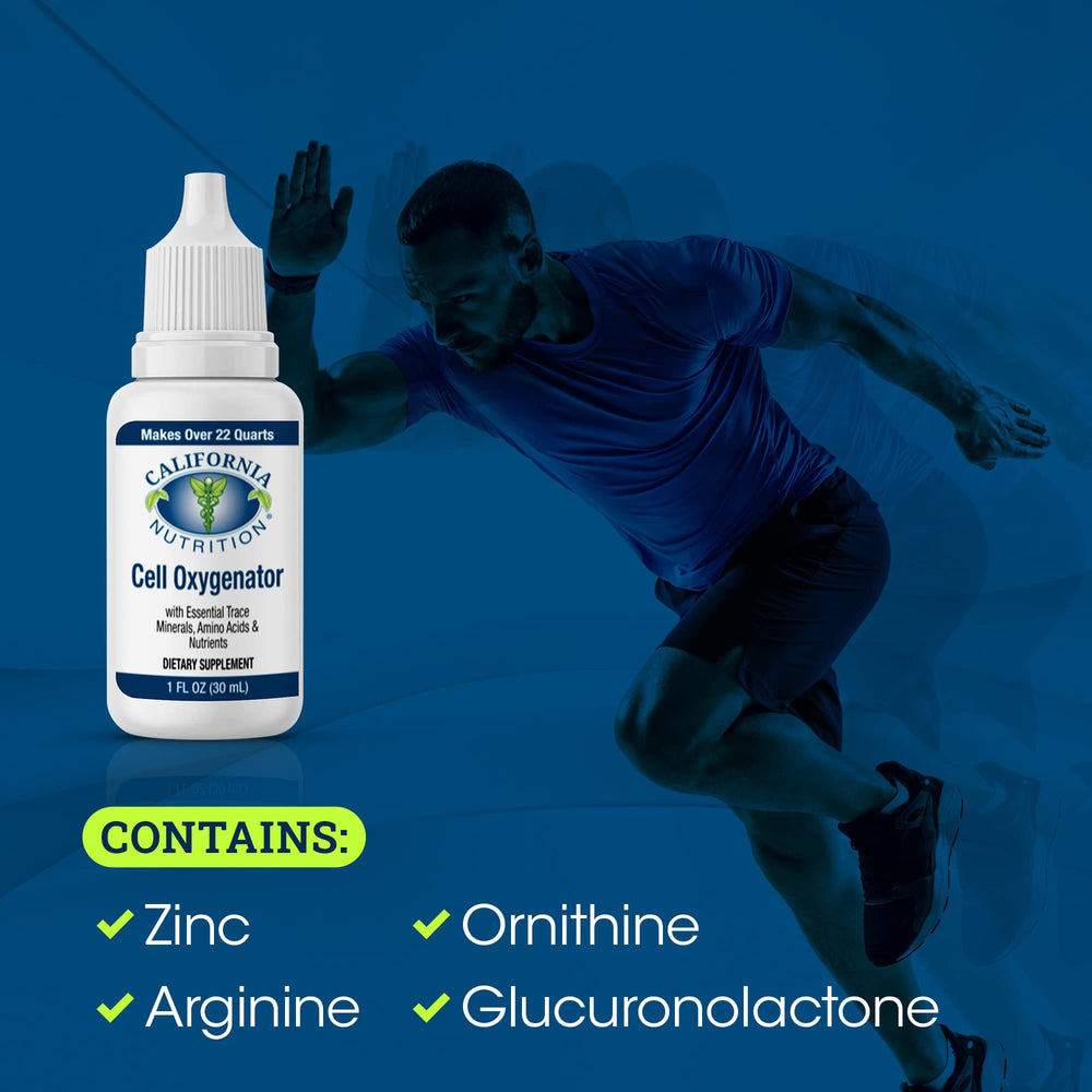 Product packaging on shelf for California Nutrition Oxygenator, trusted daily use.
