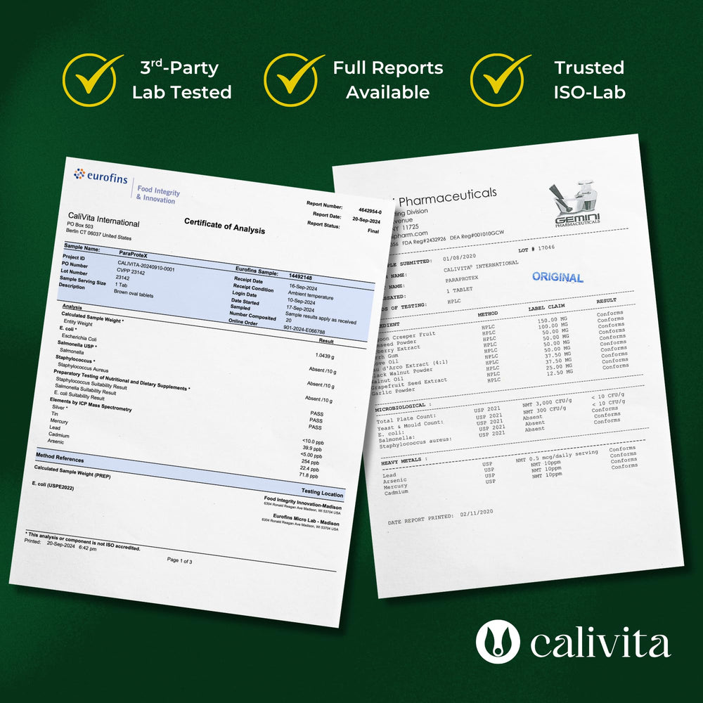 CaliVita ParaProteX black walnut component promoting microbial harmony.