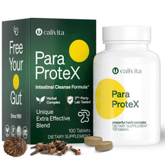 CaliVita ParaProteX bottle front for natural gut health support.