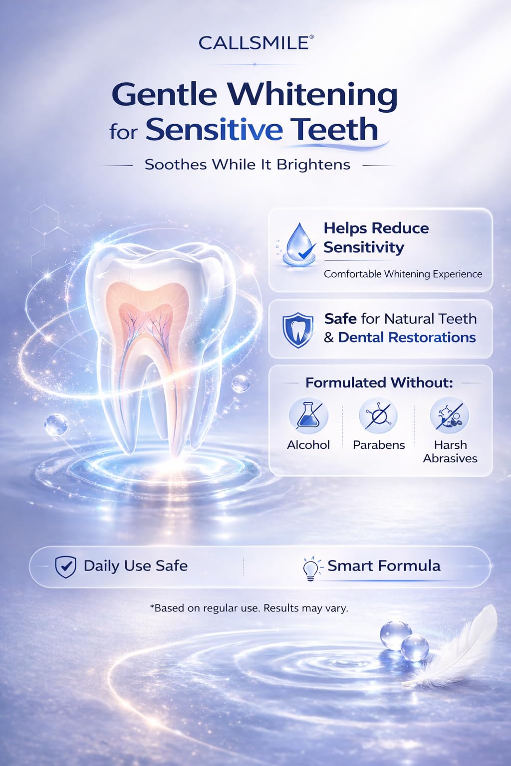 CallsMile Pro 2oz bottle supports months of daily whitening