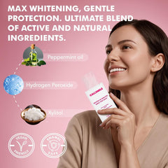 Callsmile whitening strips close up, illustrating no residue after removal.
