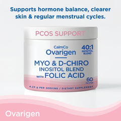 CalmCo Ovarigen natural ingredients label emphasizing no additives