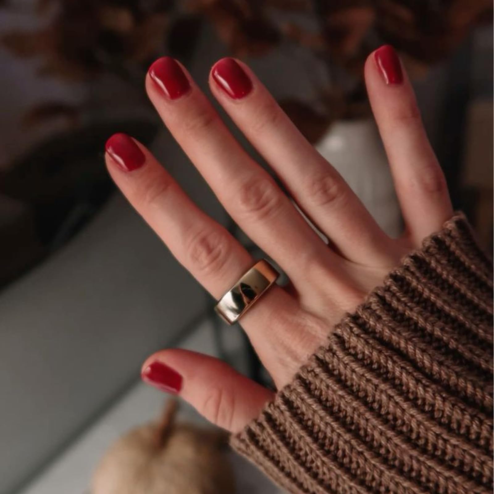 Calmi magnetic wellness ring chrome finish displayed for modern daily style.