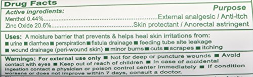 Calmoseptine barrier ointment applied to skin for moisture protection.