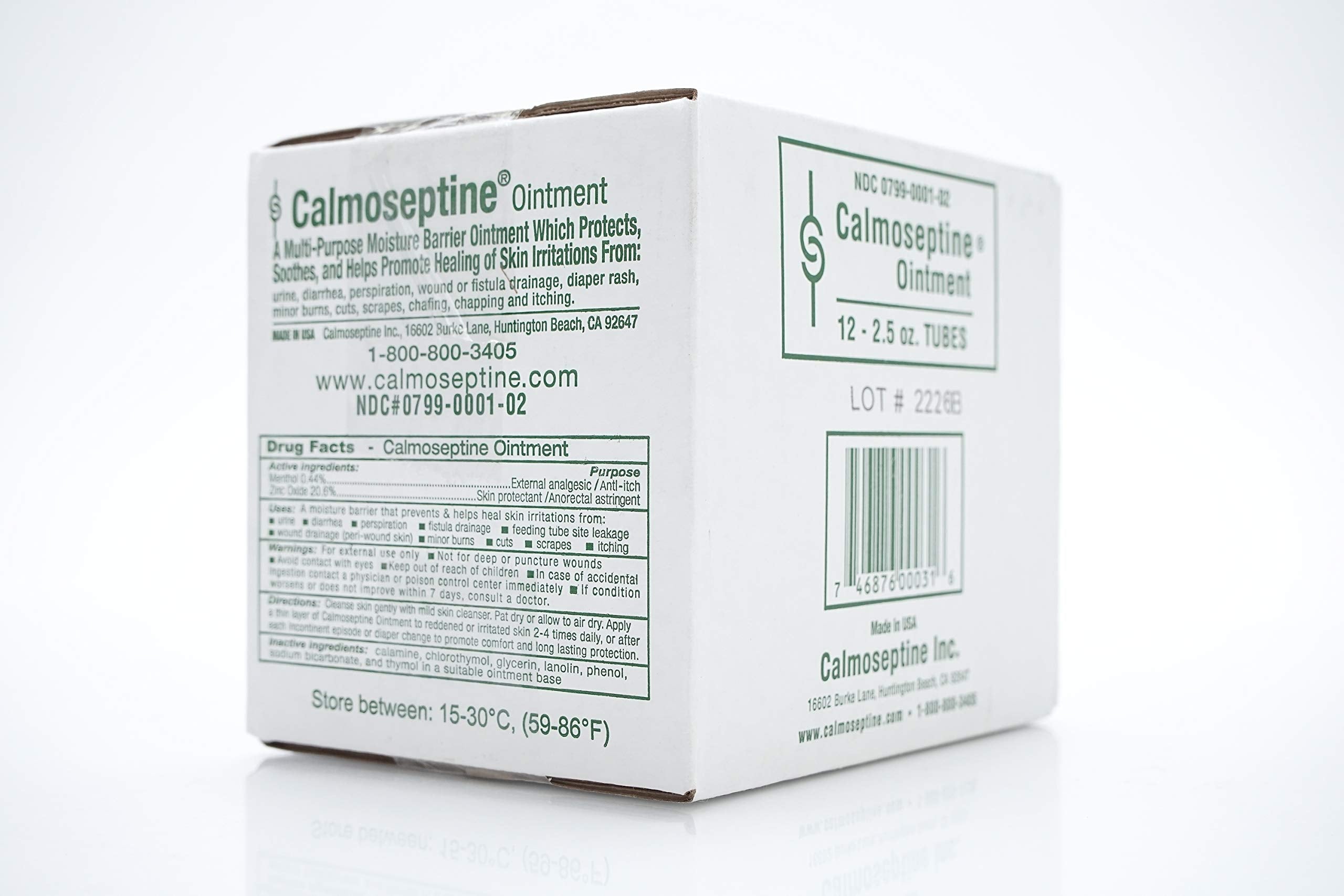 Calmoseptine Menthol cooling effect provides comforting sensation.
