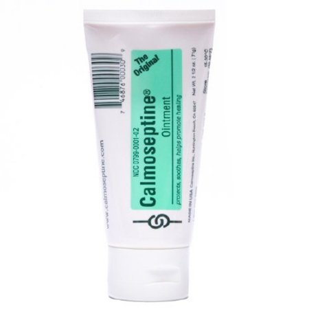 Calmoseptine ointment bottle demonstrating barrier protection for skin irritations.