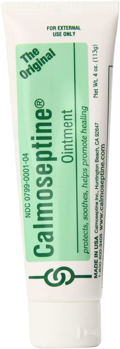 Calmoseptine ointment 4 oz tube showing portable packaging for on-the-go care