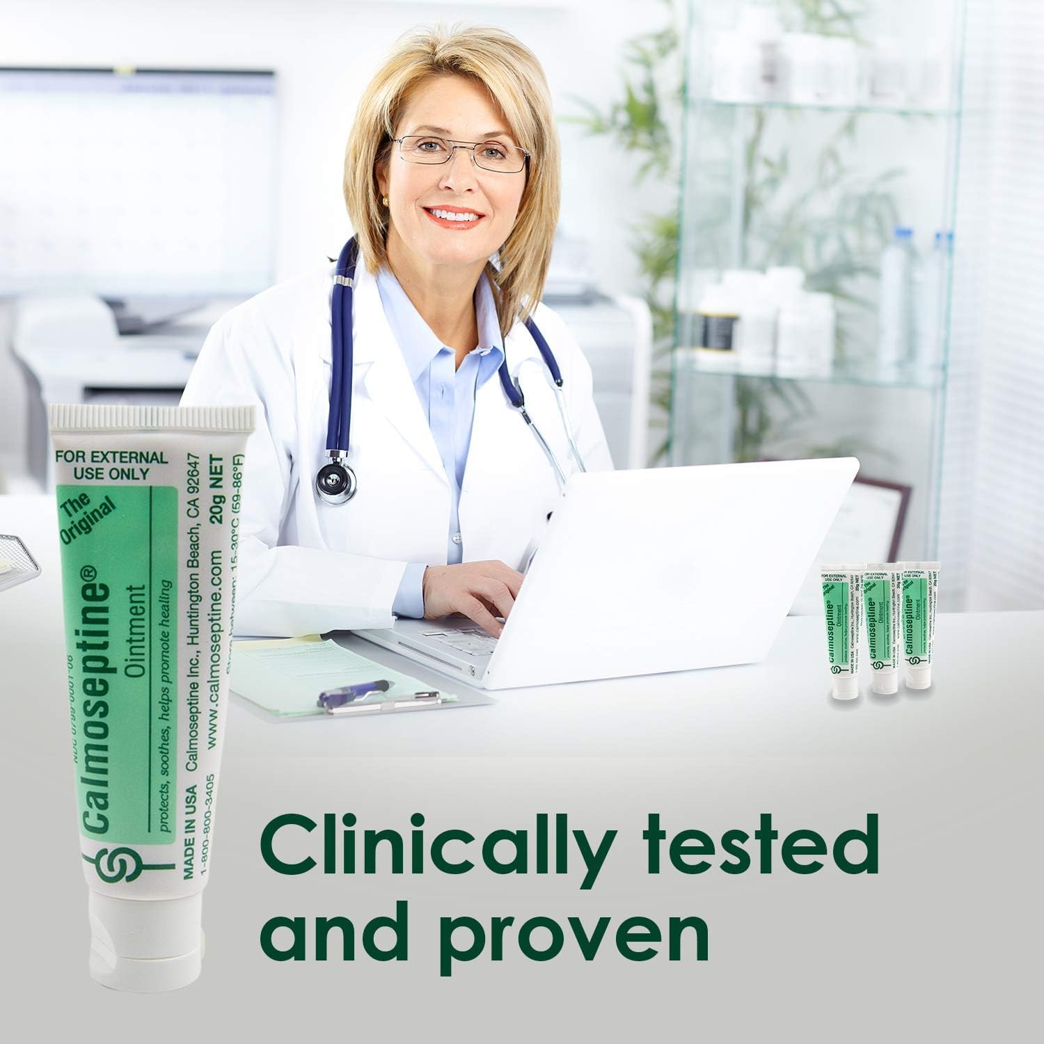 Close-up of Calmoseptine ointment texture for easy application