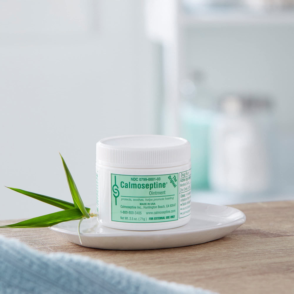 Calmoseptine Ointment packaging on display for easy access.