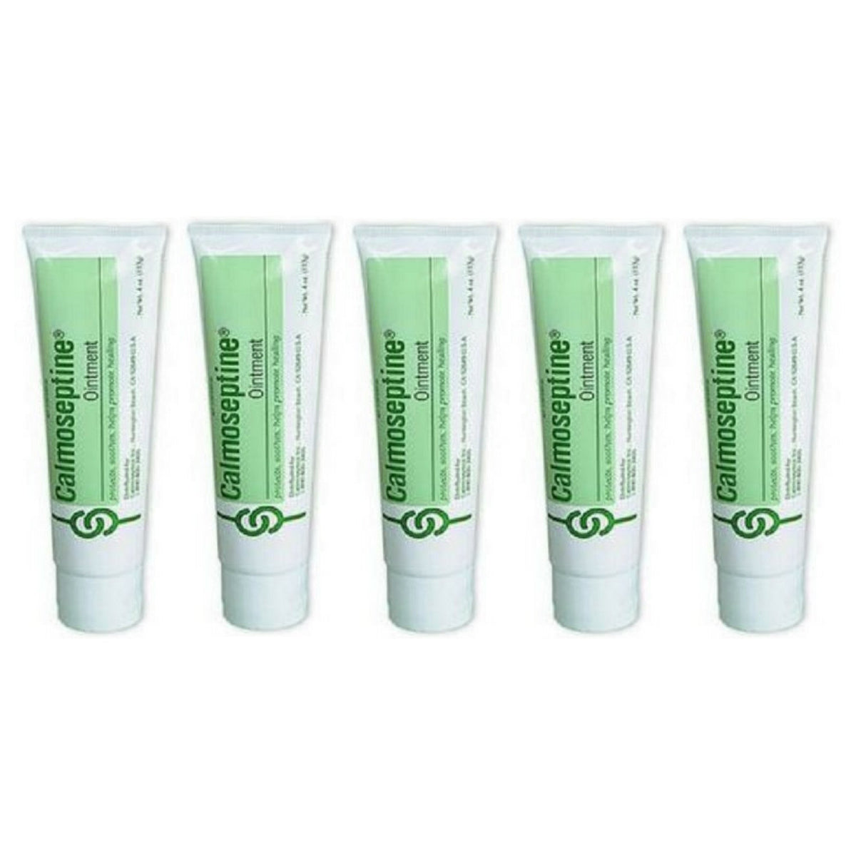 Calmoseptine ointment tube closeup showing moisture barrier for irritated skin.