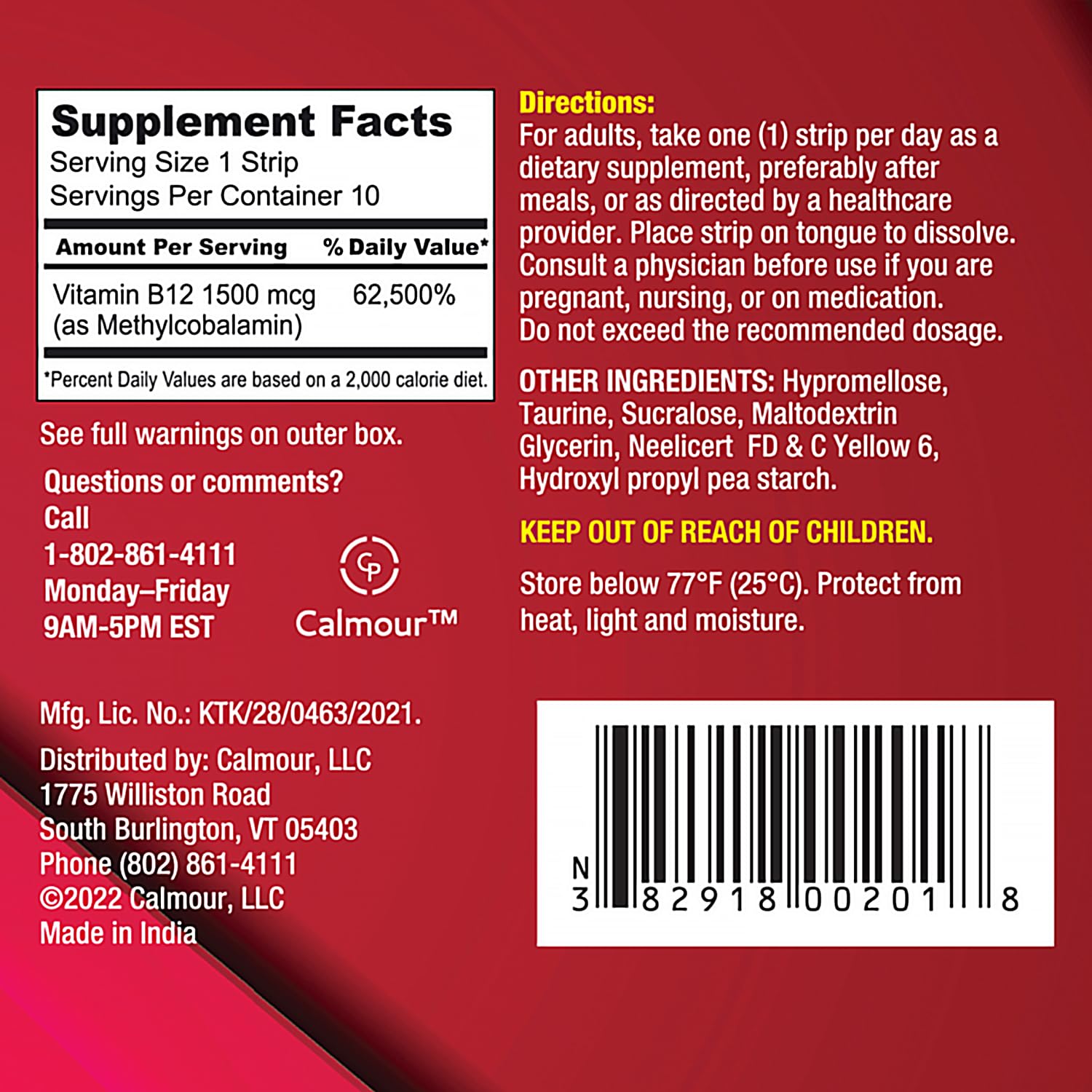 CALMOUR B12 Strips on-the-go scene demonstrates water-free intake.