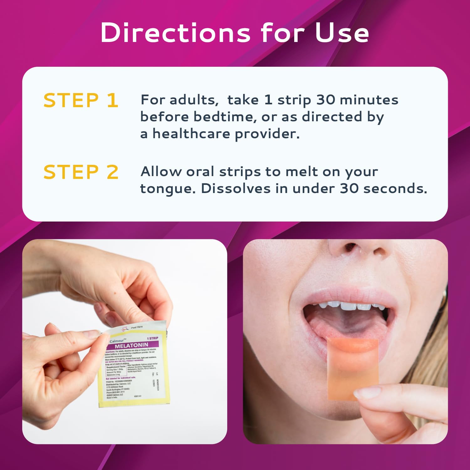 CALMOUR quality ensures a trusted melatonin strip experience.