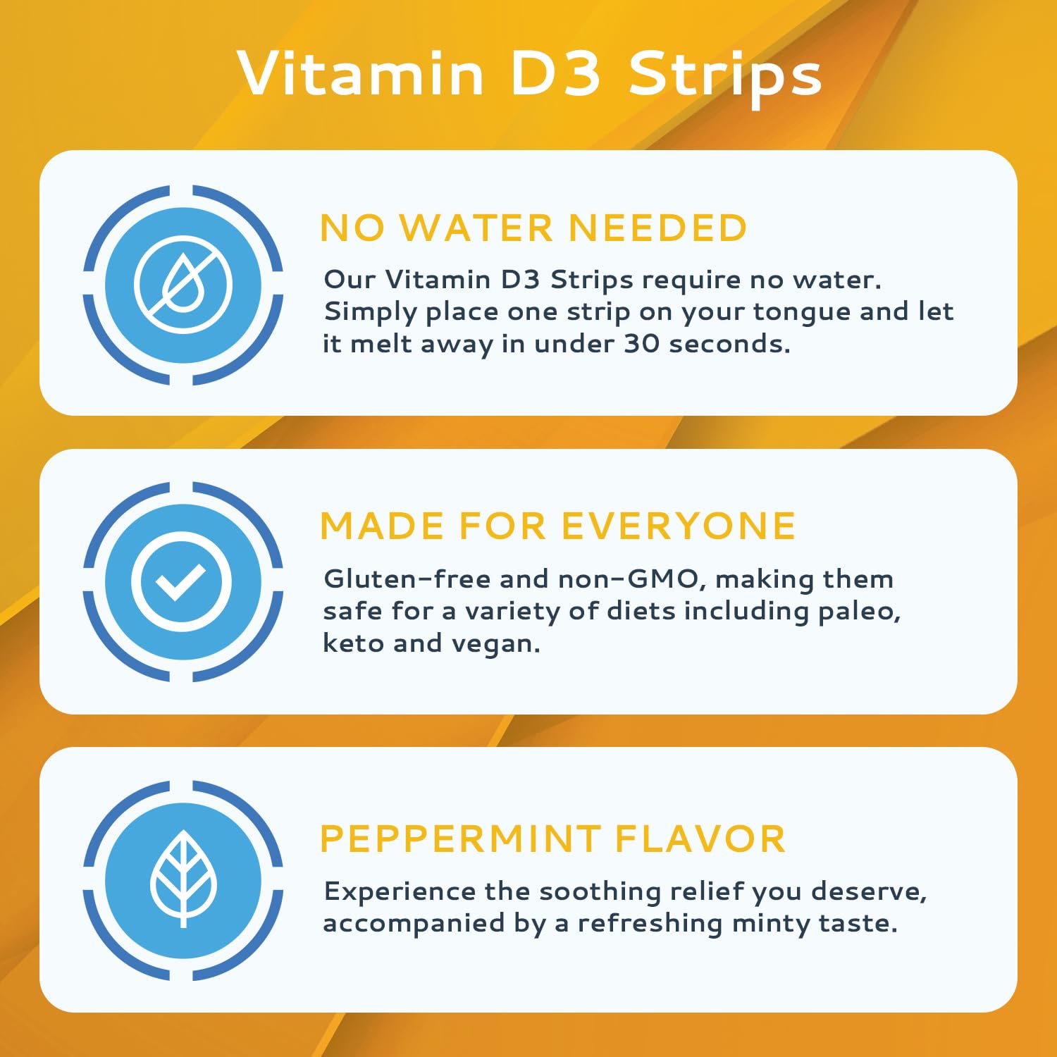 CALMOUR Vitamin D3 Strips 30-pack in peppermint flavor for easy wellness on the go