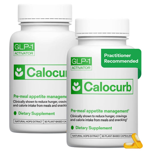 Calocurb bottle-pour shows convenient daily use for appetite control.