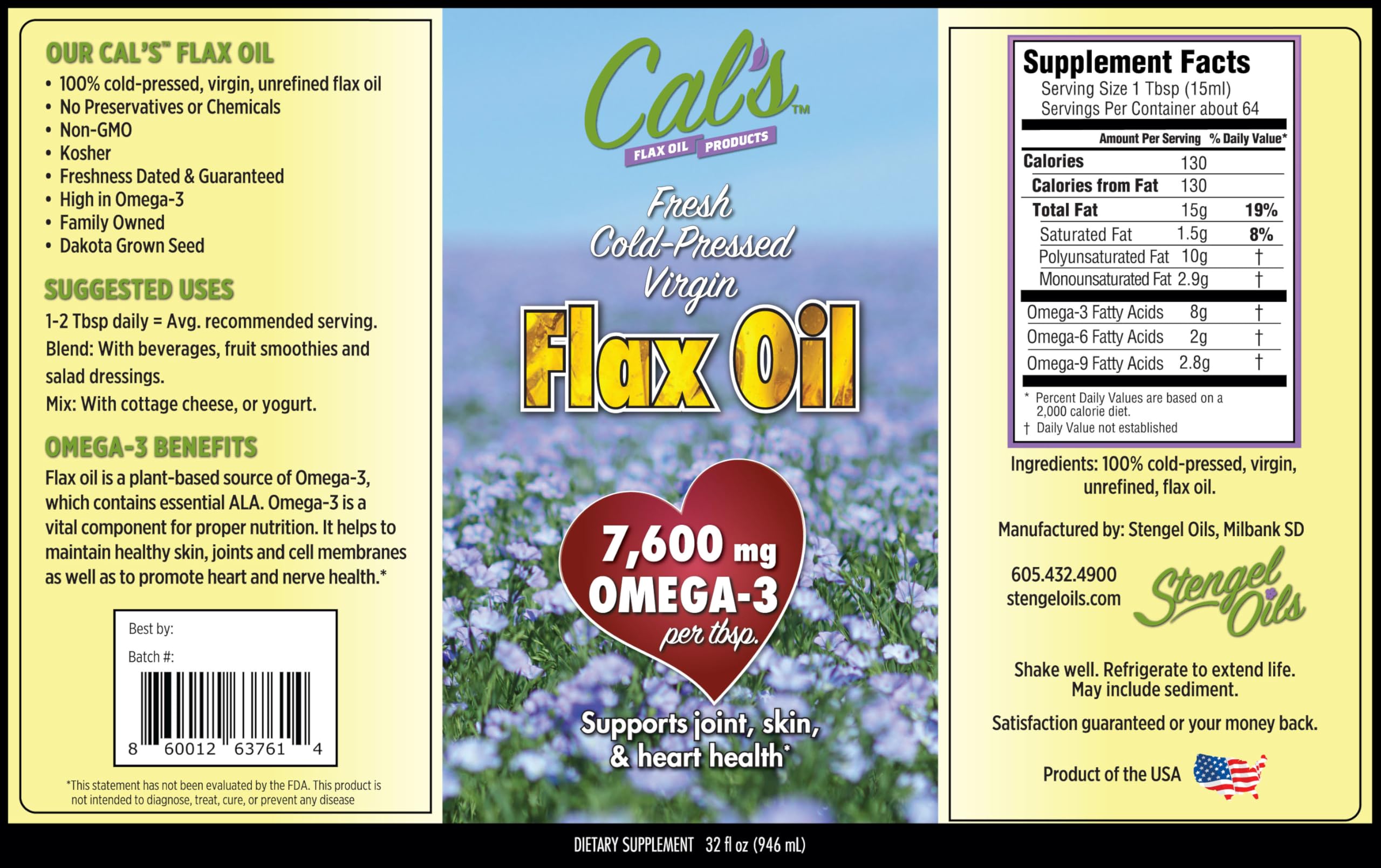 Ingredient panel highlights purity, non-GMO, gluten-free properties