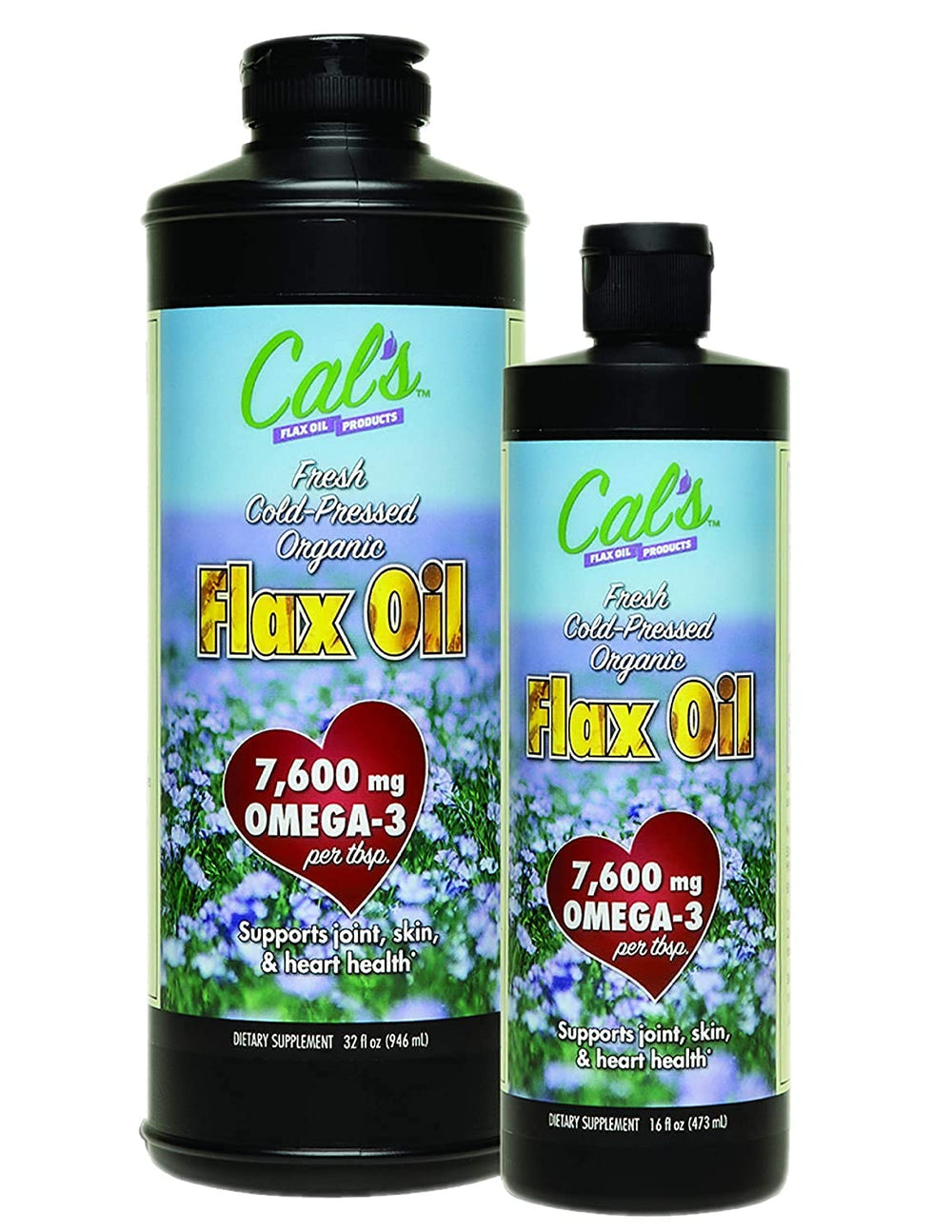 Cal's Flax Oil near a pet bowl hints pet use