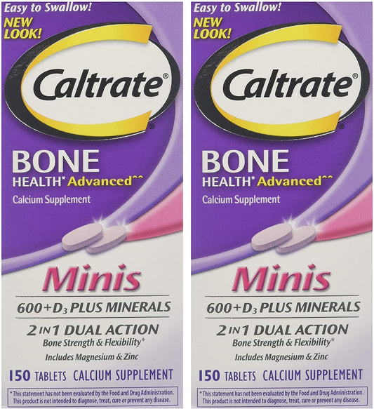 Caltrate Minis Minerals 150ct bottle front view for easy daily calcium support