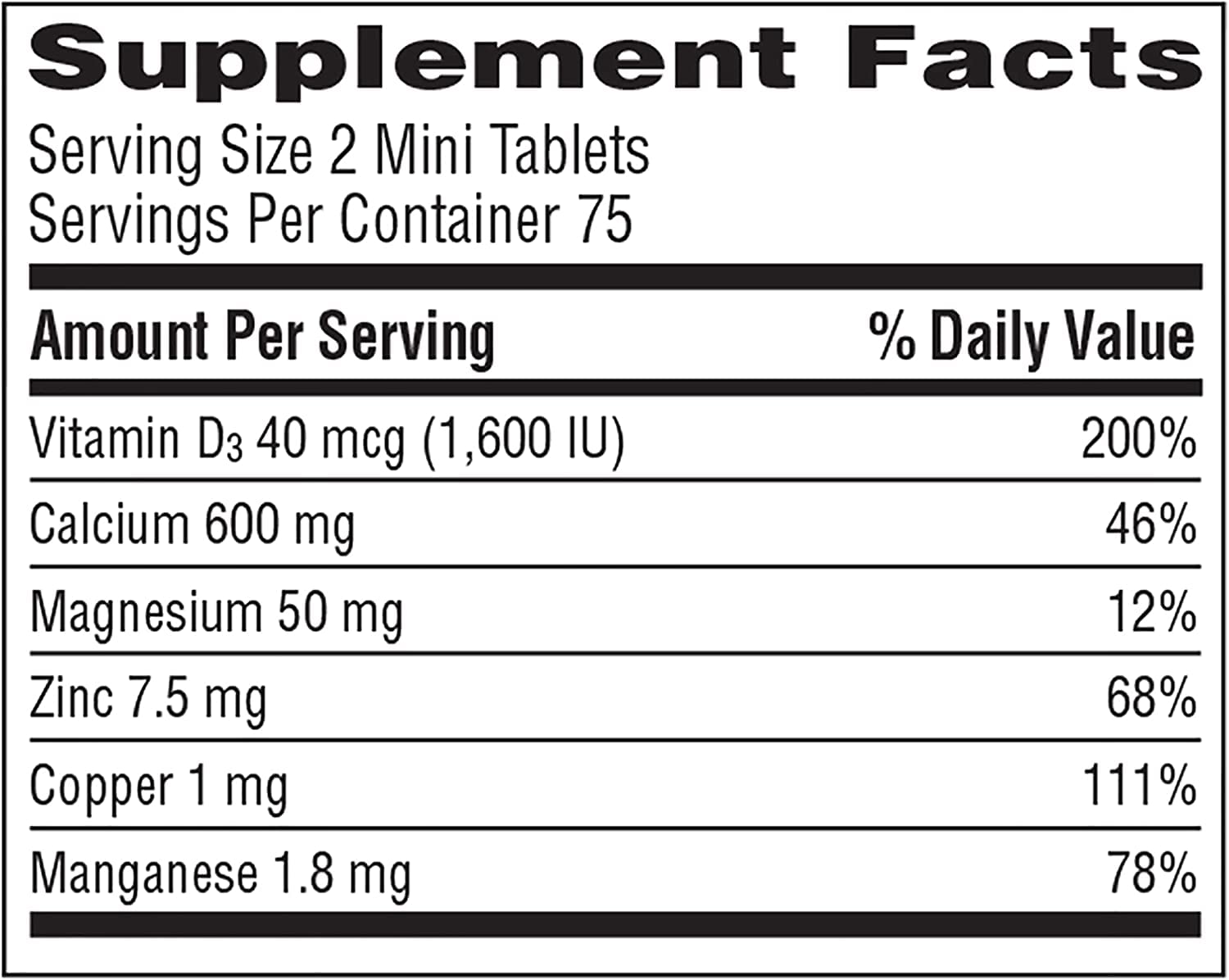 Caltrate Minis Minerals 150ct bottle side angle shows compact packaging for daily use