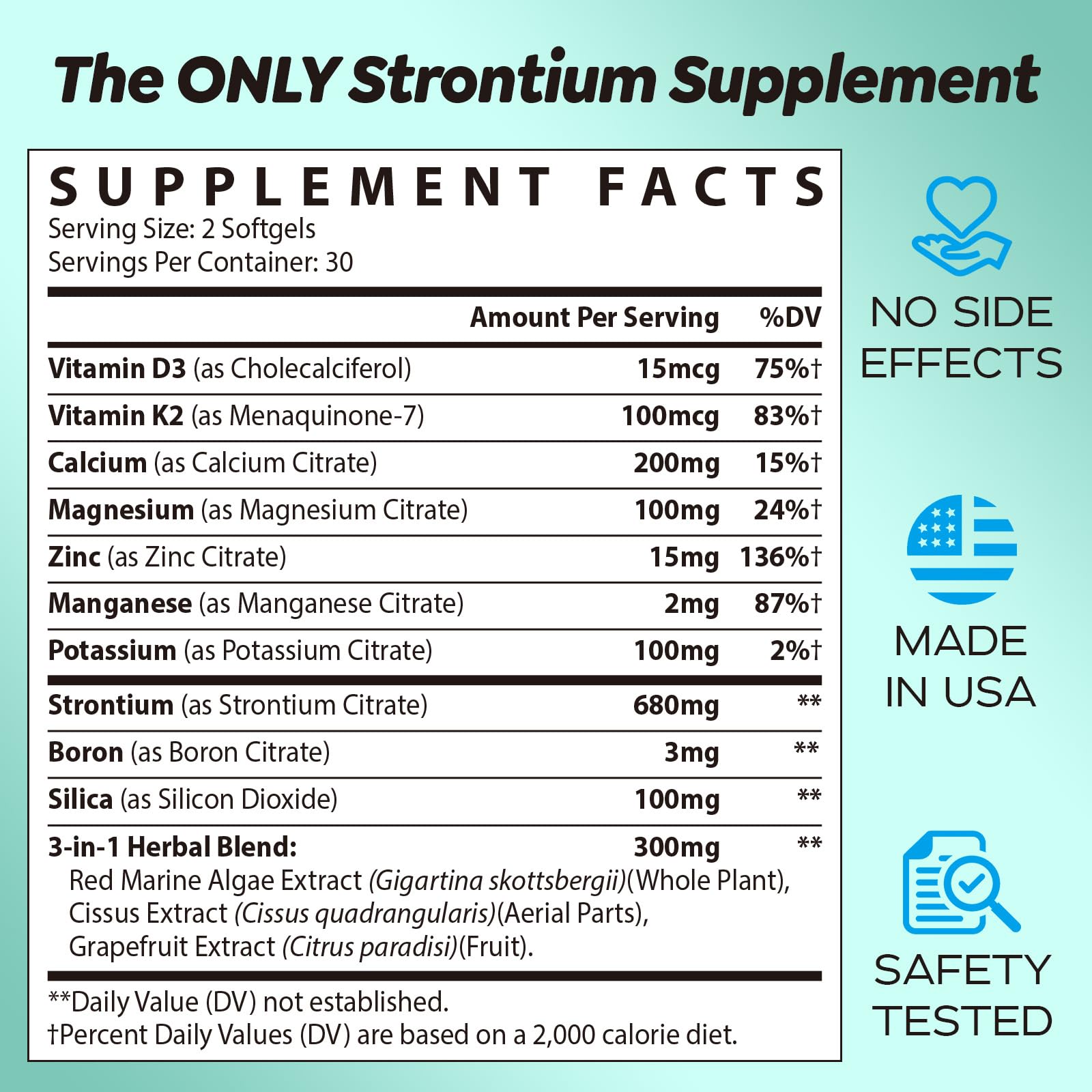 Calyverithion bone support ingredients illustration featuring minerals