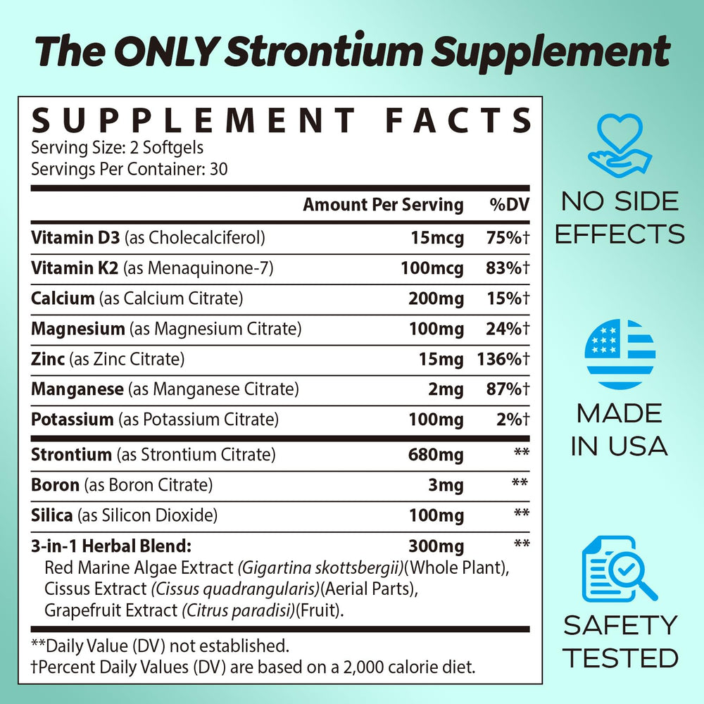 Calyverithion bone support ingredients illustration featuring minerals